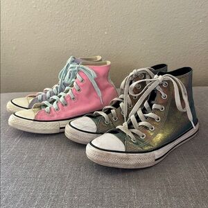 Converse Girls High Tops Sneakers Bundle Size 3